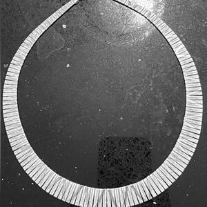 Sterling silver Cleopatra omega diamond cut link polished necklace vintage HSN
